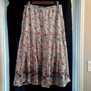 Max studio cotton peasant skirt with slip liner